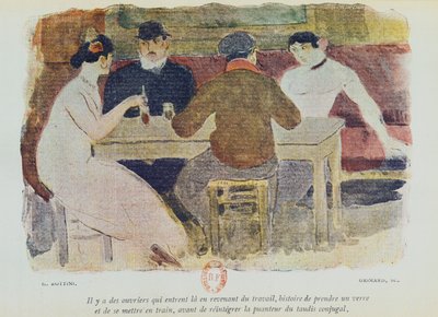 Lavoratori che bevono, illustrazione da 